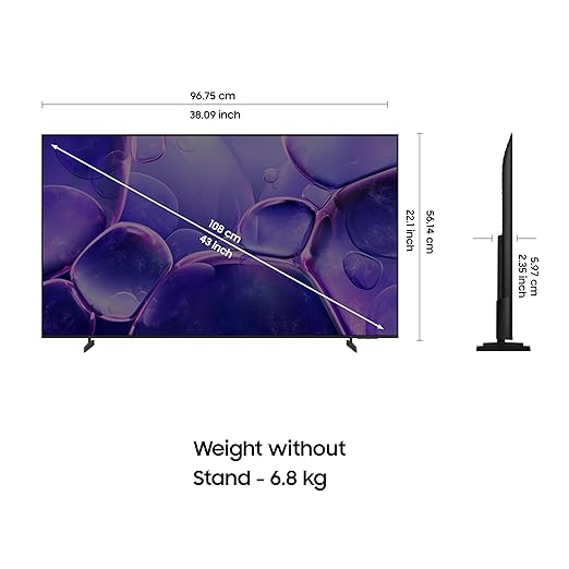 Samsung 108 cm (43 inches) Crystal 4K Ultra HD Smart LED TV with HDR, PurColor & Voice Assistants (UA43U8400FULXL, Black)