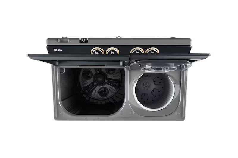 LG 9 Kg Semi-Automatic Top Load Washing Machine | Roller Jet Pulsator+, Wind Jet Dry+, 5 Star, Middle Black | PX900H7SK4Z