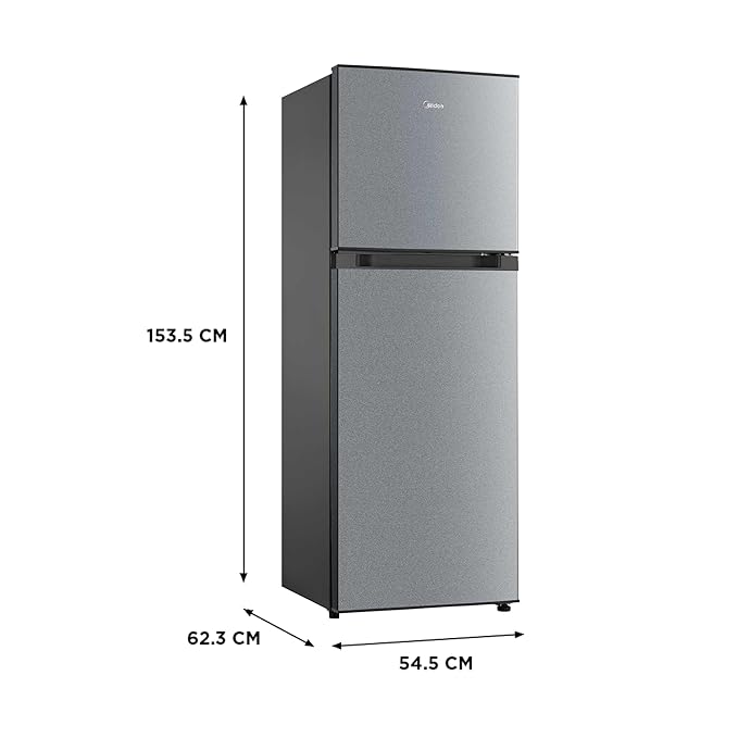 Midea 233 L 2 Star Frost Free Convertible, Real Inverter Double Door Refrigerator (MDRT359FGI50, Crystal Silver)