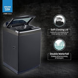 Voltas Beko 9 Kg 5 Star Fully Automatic Top Load Washing Machine | Inbuilt Heater | Anti-Bacterial Wash Technology | Dark Grey | WTL9006UEAH