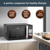 Effortless cooking: IFB 28 L Convection Microwave in Black with starter kit.
