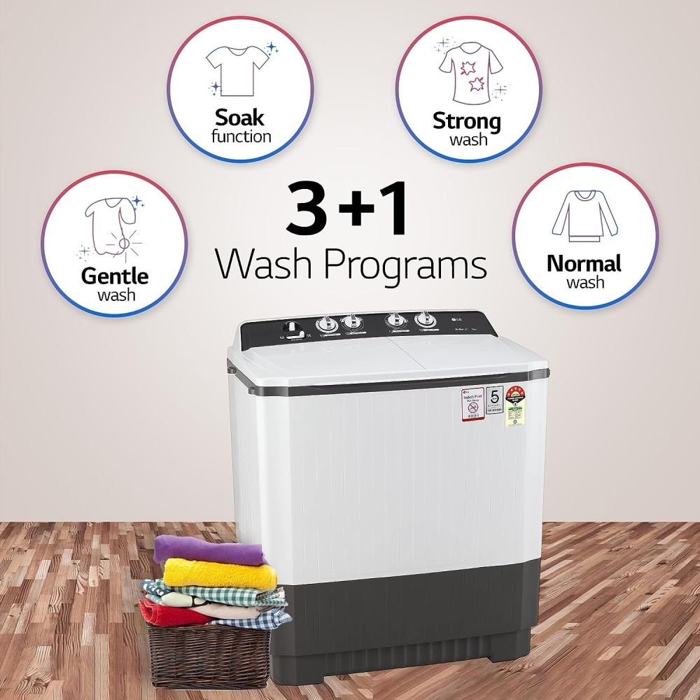 Laundry Innovation: LG 10kg 5-Star Semi-Auto Top Load Washer - Modern Cleaning Solution