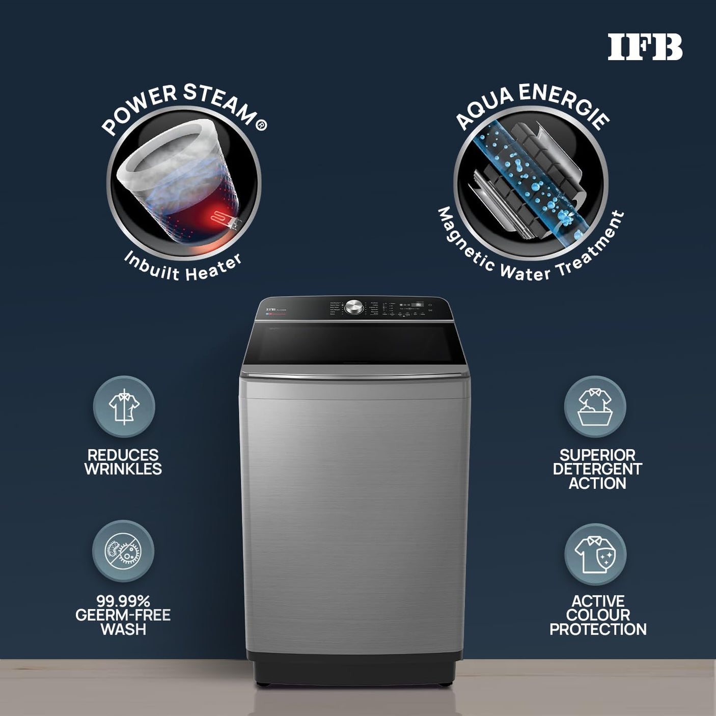 IFB 11 Kg 5 Star with DeepClean® Technology, AI Powered, Fully Automatic Top Load Washing Machine (2025 Model, TL111IN3SN, PowerSteam®, Inbuilt Heater, 5D Wash, Aqua Energie, Inox)