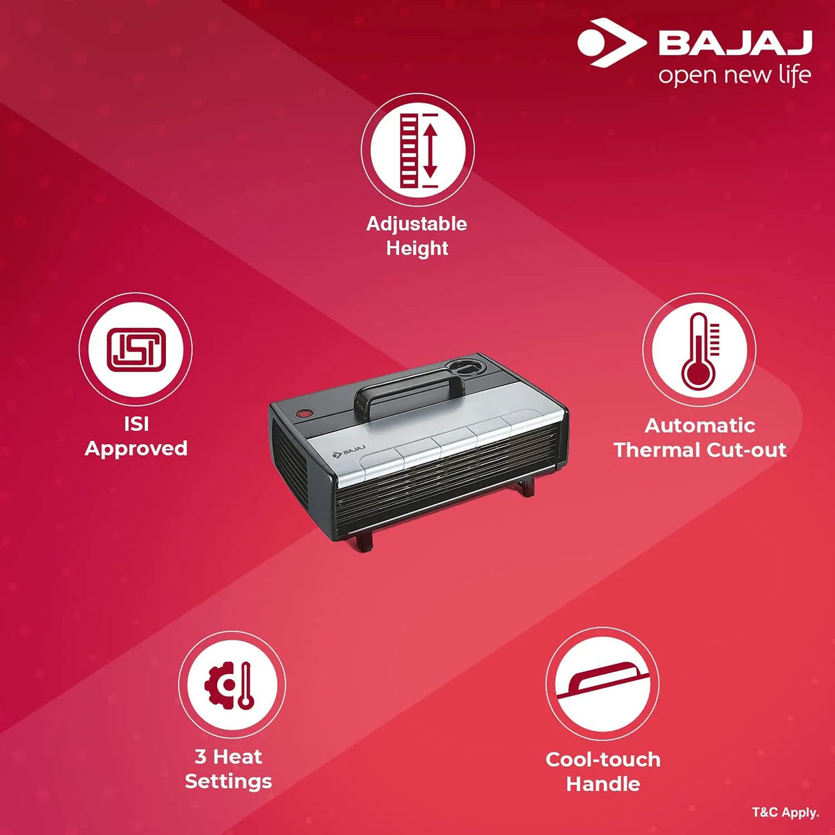 Bajaj Majesty RX 7 2000 Watts Heat Convector Room Heater (Black, ISI Approved)