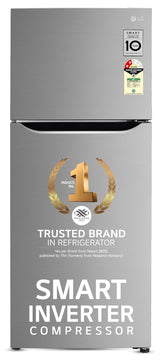LG 242 L, 2 Star, Smart Inverter Compressor, Multi Air Flow, Frost-Free Double Door Refrigerator (GL-N292DPZY, Shiny Steel