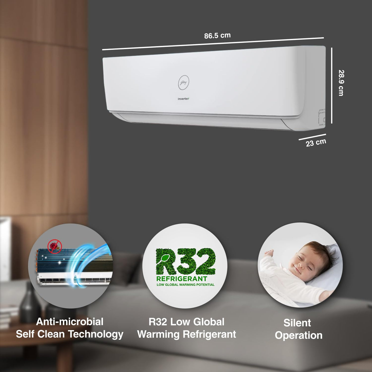 Godrej 1.1 Ton 3 Star, Inverter Split AC 5 Years Comprehensive Warranty (13DTC3 WWB )