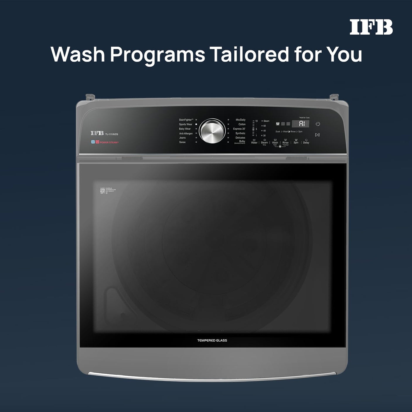 IFB 11 Kg 5 Star with DeepClean® Technology, AI Powered, Fully Automatic Top Load Washing Machine (2025 Model, TL111IN3SN, PowerSteam®, Inbuilt Heater, 5D Wash, Aqua Energie, Inox)