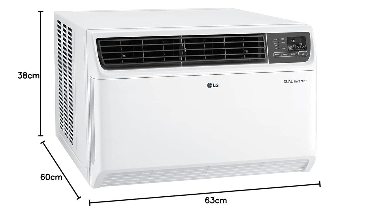 LG 1.5 Ton 3 Star DUAL Inverter Window AC (Copper, Convertible 4-in-1 cooling HD Filter, 2025 Model UW-Q18WUXA White)