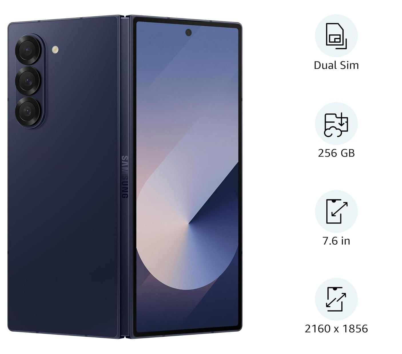 Samsung Galaxy Z Fold6 5G AI Smartphone (Navy, 12GB RAM, 256GB Storage)