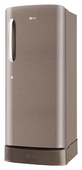 LG 224 L, 3 Star, Direct Cool Single Door Refrigerator (GL-D241AFSD, Fawn Steel, Base stand with drawer & Fast Ice Making)