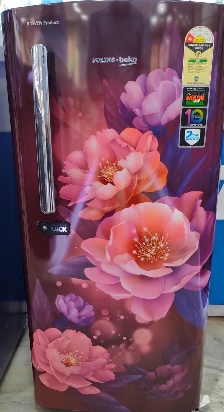 Voltas Beko 175 L 1 Star Direct Cool Single Door Refrigerator 2023 Model (PEONY WINE, RDC208E)