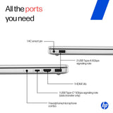 HP 14, 13th Gen Intel Core i3-1315U Laptop (8GB DDR4,512GB SSD) Anti-Glare, Micro-Edge, 14/35.6cm, FHD, Win11, M365 Basic(1yr),Office Home24, Silver,1.4kg, FHD Camera w/Privacy Shutter, EP0341TU