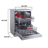 TOSHIBA 14 Place Settings Free Standing Dishwasher with Anti Bacterial Technology (Silver)