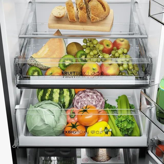 Haier 355 Litres 3 Star Frost Free Double Door Bottom Mount Convertible Refrigerator with Triple Inverter Technology (HRB-4053PKG-P