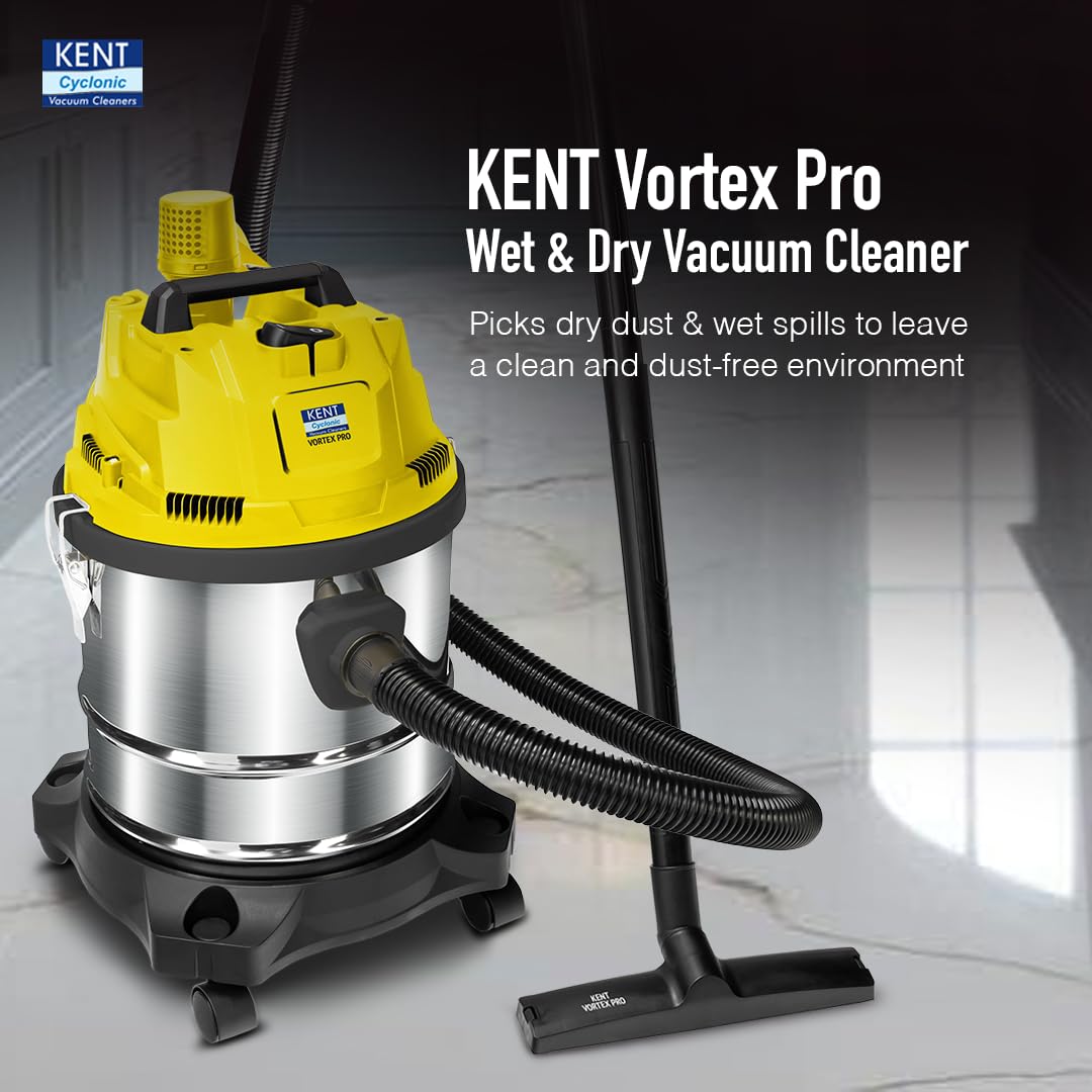 KENT KSL-612 1200W Wet & Dry Vacuum Cleaner with Blower Function (High Power Motor, Metallic Silver)