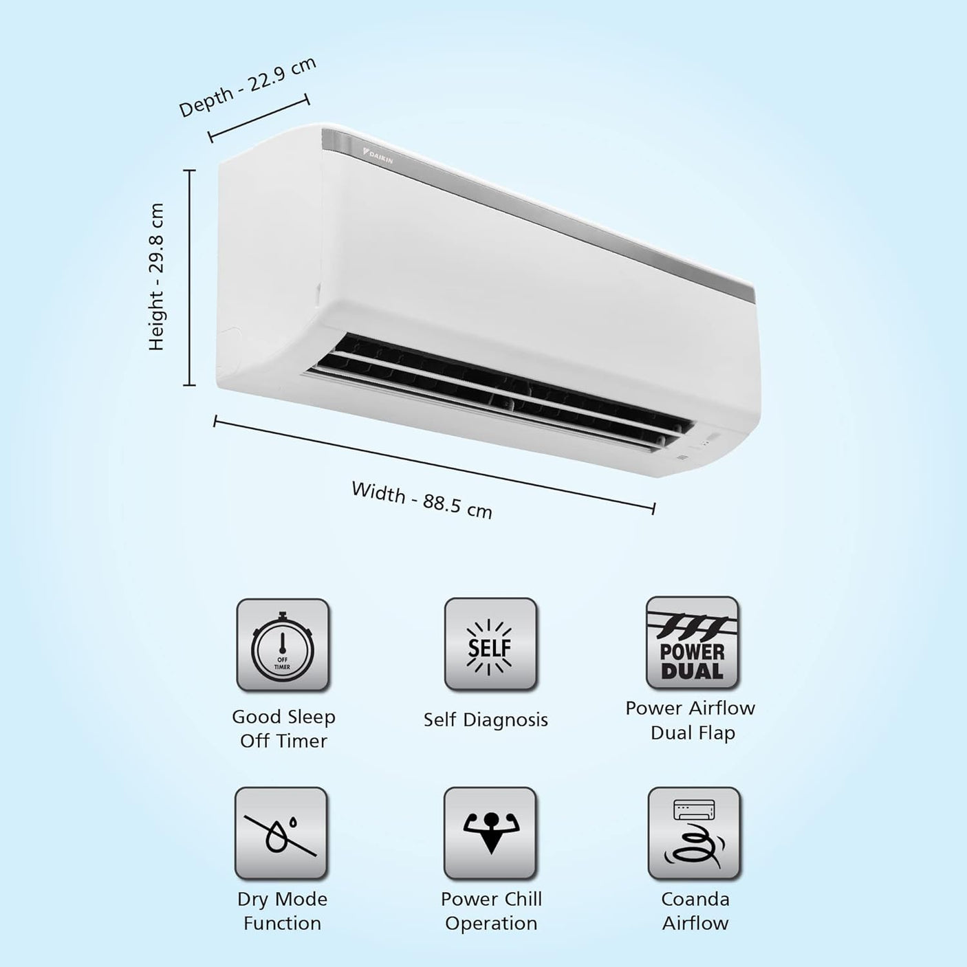 Daikin 1.5 Ton 3 Star, Fixed Speed Split AC FTL50UV16