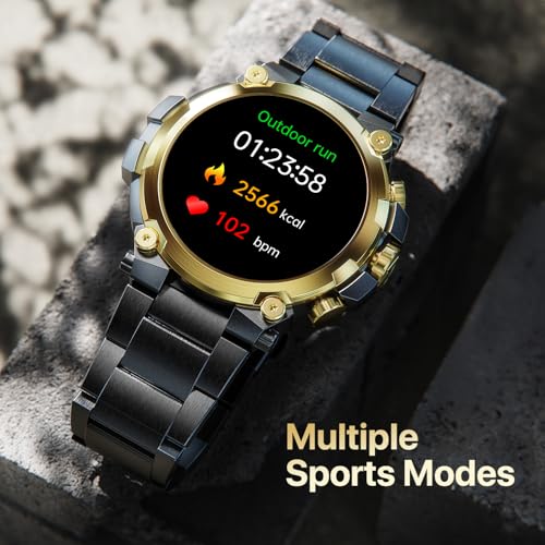 Fire-Boltt Dominian Smartwatch – 1.43″ AMOLED Display, Stainless Steel Design, Bluetooth Calling, 466×466 Resolution, IP67, Health & Sports Modes