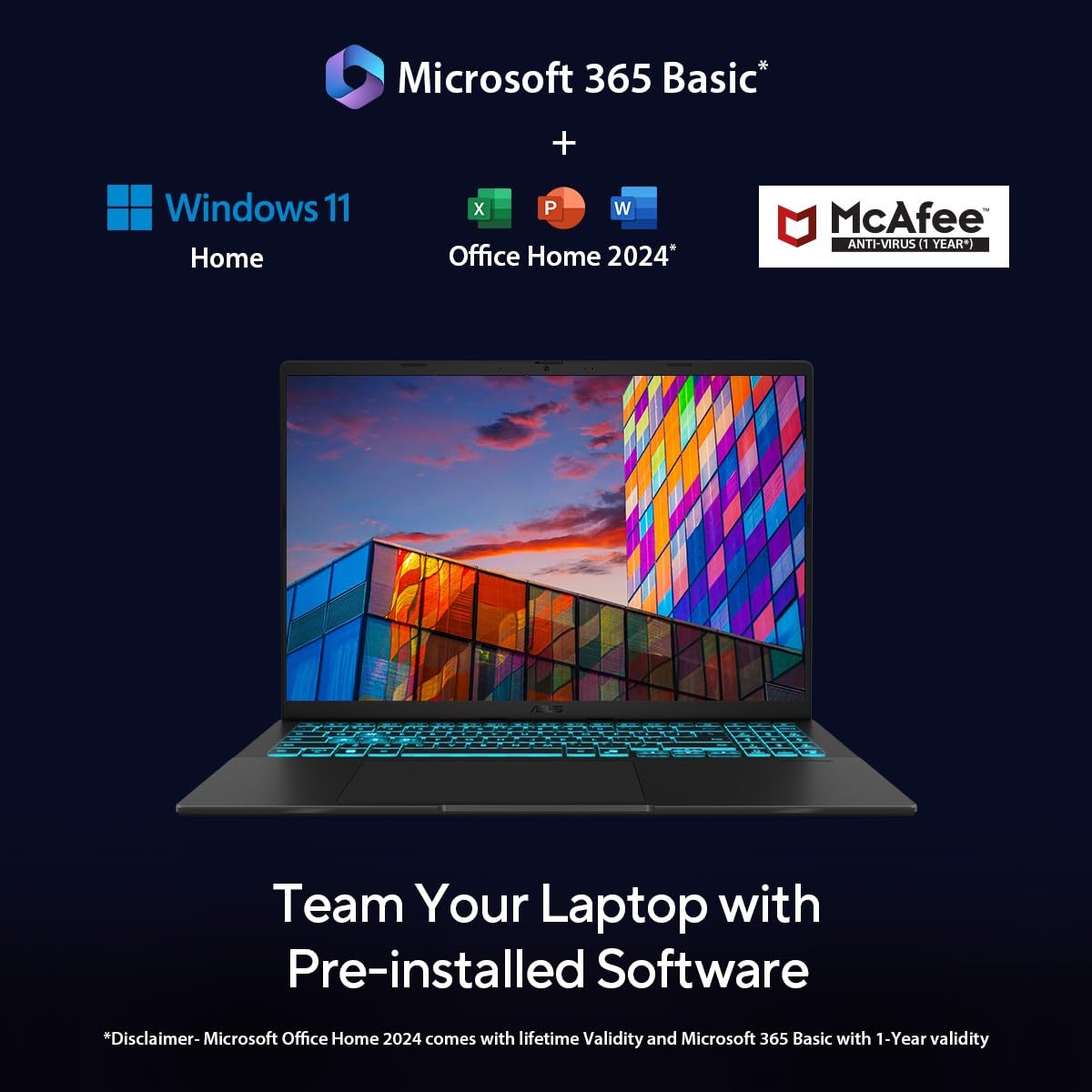 ASUS Vivobook 16 Gaming V16 V3607VU-RP550WS (Intel Core 5 210H, 16GB DDR5, 512GB SSD, NVIDIA RTX 4050 6GB, 16” WUXGA 144Hz, Windows 11, Office 2024, AI Laptop)