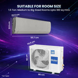 Haier 1.6 Ton 5 Star Inverter Split AC Gravity Series HSU19G-MZAIM5BN-INV | AI Climate Control | Smart AC | Morning Mist