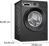 Bosch 9 Kg Fully Automatic Front Load Washing Machine | AI ACTIVE Water Plus, In-Built Heater, 5 Star, Cast Iron Grey | WGA242IRIN