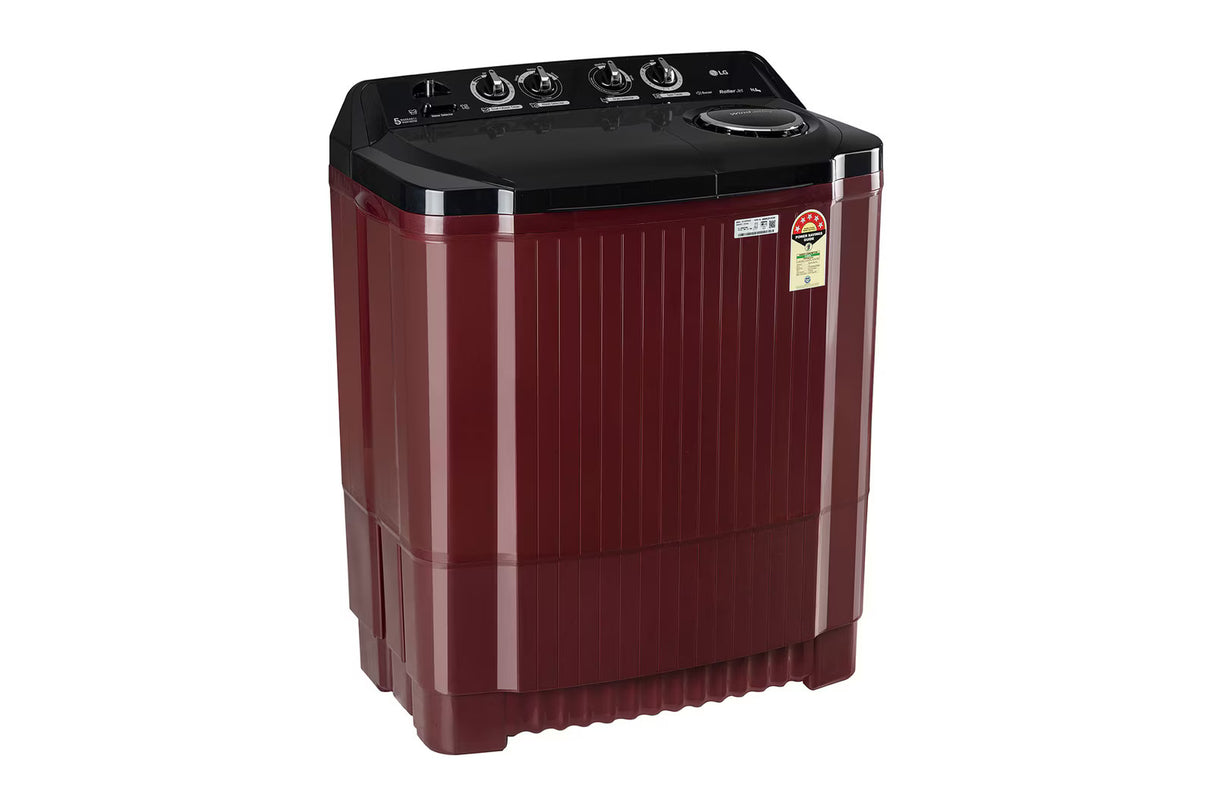 LG 11.5Kg Semi Automatic Top Load Washing Machine, Roller Jet Pulsator + Soak, Burgundy P115ASDAZ