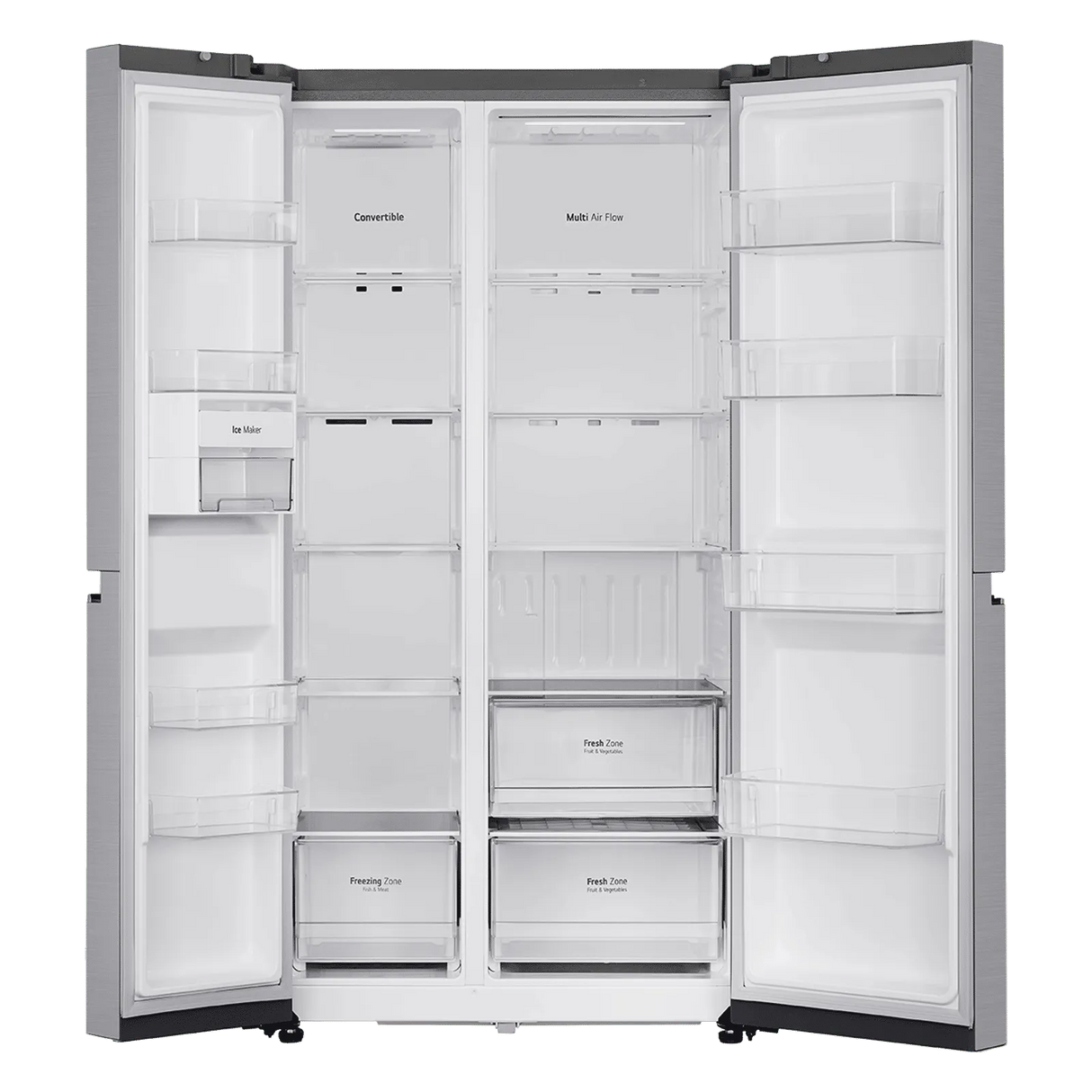 LG 650 Litres 3 Star Frost Free Side by Side Refrigerator with DoorCooling Plus Technology (GL- B257HPZ3, Shiny Steel)
