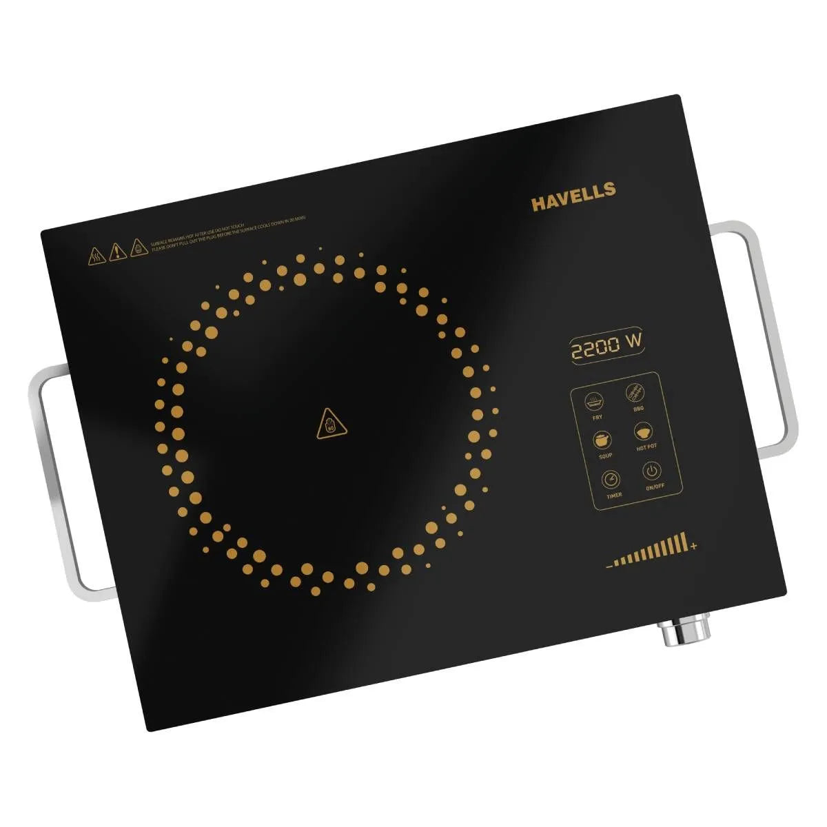 Havells GLO TC22 2000W Infrared Cooktop: Works With All Cookware, Preset Menus, Auto Shut-Off