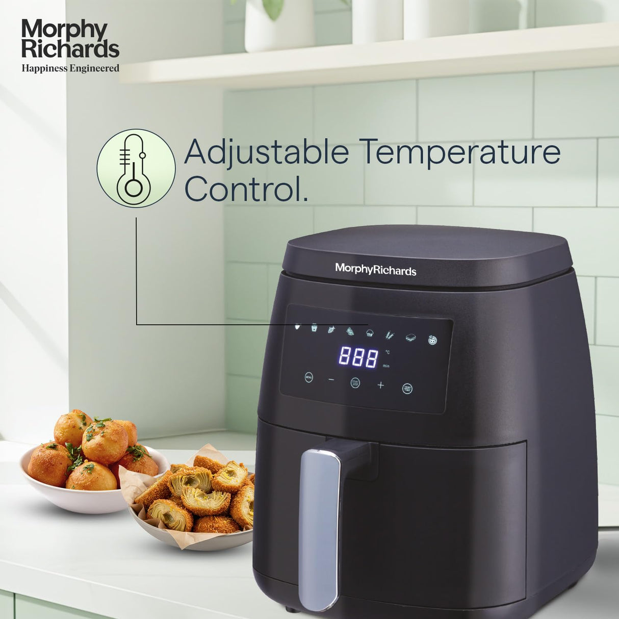 Morphy Richards Digital Air Fryer 5L: Rapid Air Circulation, Touch Panel (Black)