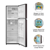 Midea 233 L 3 Star Frost Free Convertible, Double Door Refrigerator (MDRT359FGI28, Jazz Black)