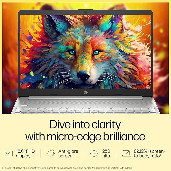 HP 15s AMD Ryzen 5 5500u (8GB DDR4 RAM  | 512 GB NVMe M.2 SSD/Windows 11 | MS Office'2021 | FHD 15.6" (39.6 cm) + Backlit Keyboard/Silver | 1.69 kg/Dual Speakers | EQ2304AU