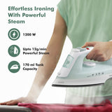 Havells Elece 1200W Steam Iron: 170ml Tank, Self-Clean, Vertical Steaming (Pista Green)