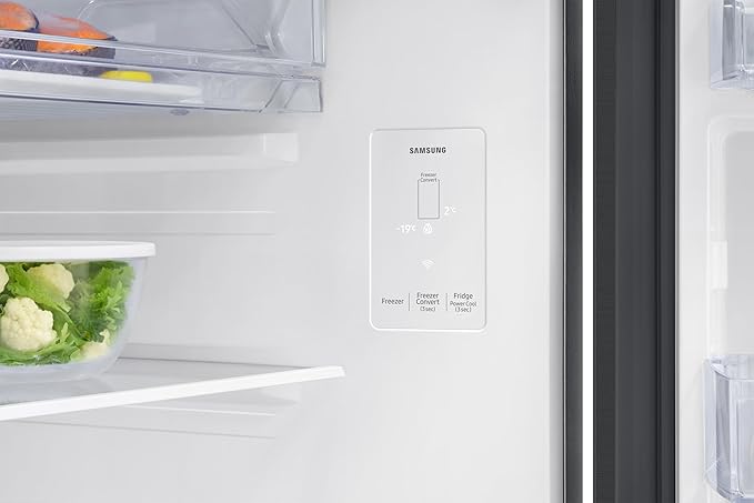 Samsung RT34HG5A42BXHL Double Door Refrigerator (330L, Digital Inverter Compressor, Frost Free, Convertible 5-in-1, Twin Cooling Plus, Wi-Fi Enabled Smart Features, Luxe Black Finish)
