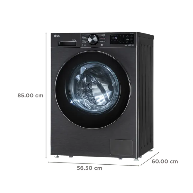 LG FDX1207N5B 12 Kg/7 Kg Wi-Fi Washer Dryer | TurboWash 360°, Inverter Direct Drive, Platinum Black