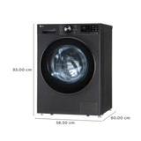 LG FDX1207N5B 12 Kg/7 Kg Wi-Fi Washer Dryer | TurboWash 360°, Inverter Direct Drive, Platinum Black