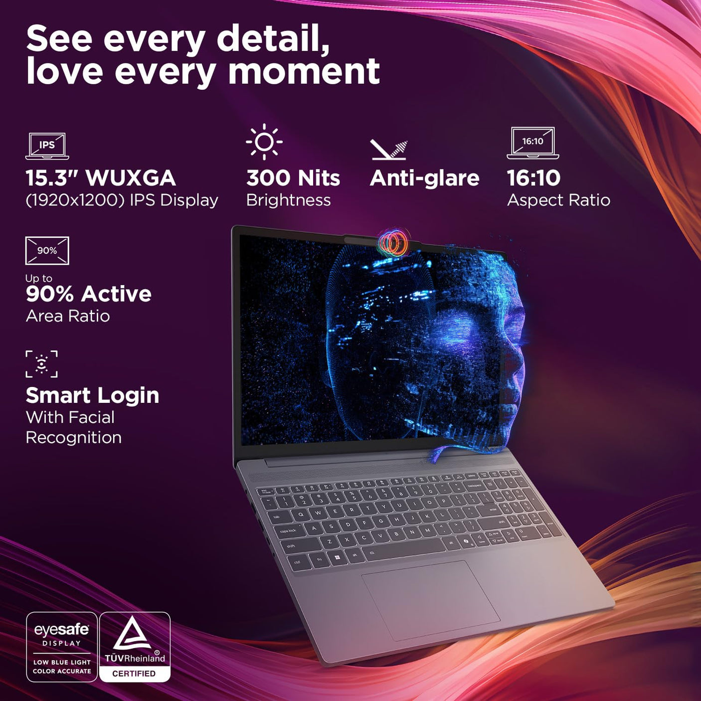 Lenovo IdeaPad Intel Core i5 13th Gen 13420H - (16 GB/512 GB SSD/Windows 11 Home) 83K100C6IN Thin and Light Laptop  (15.3 inch, Luna Grey, 1.59 kg, With MS Office)