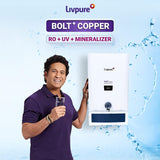 LIVPURE LIV-BOLT+ COPPER(RO+UV+MIN) 7 L RO + UV + Mineraliser Water Purifier  (White)