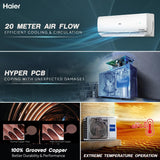 Haier 1.6 Ton 3 Star Kinouchi Heavy Duty Hexa Inverter Split Air Conditioner - HSU19K-PYSS3BN-INV