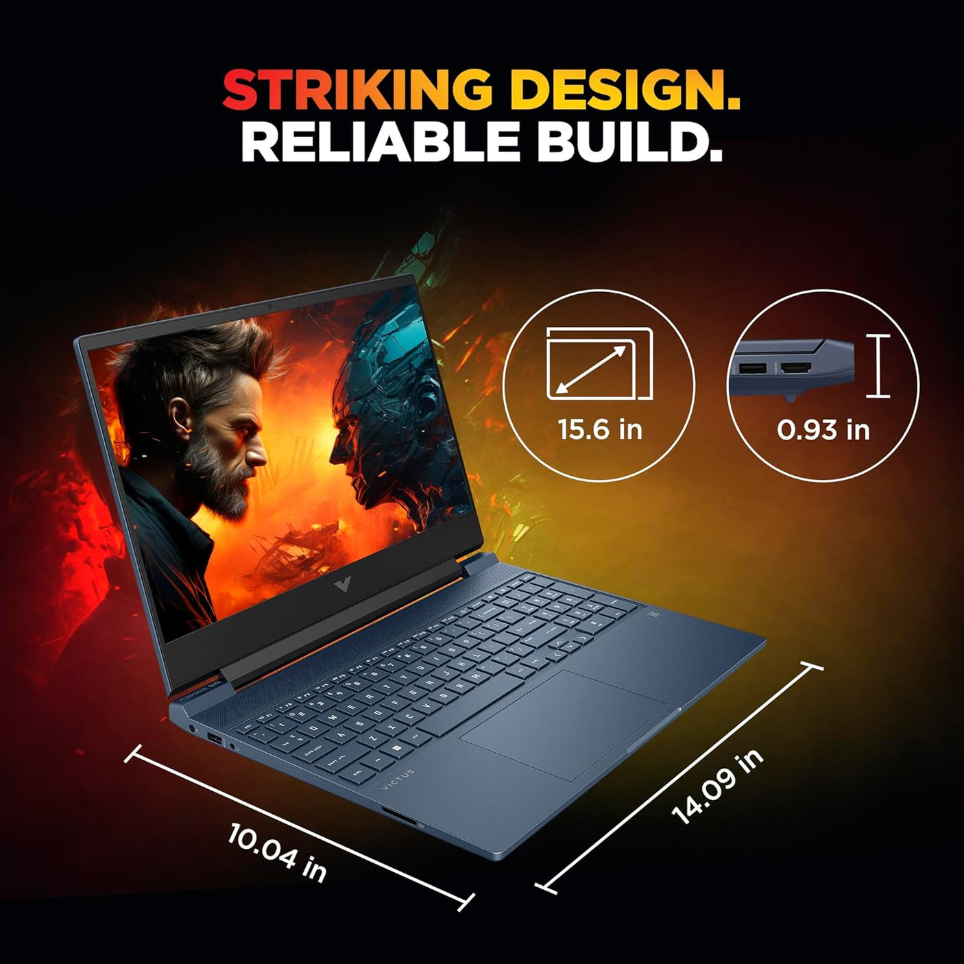 HP Victus, AMD Ryzen 5 8645HS, 6GB RTX 3050 Gaming Laptop (16GB DDR5, 512GB SSD),144Hz,300 nits,IPS, 15.6''/39.6cm, FHD, Win11, Office 24, Blue, 2,29kg, Backlit Kb,HD Camera, FB3012AX