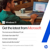 HP 14, AMD Ryzen 5 7530U (16GB DDR4, 512GB SSD) FHD, Anti-Glare, Micro-Edge, 14''/35.6cm, Win11, M365 Basic(1yr)* Office24, Silver, 1.4kg, EM0214AU, Backlit, FHD Camera w/Shutter Laptop
