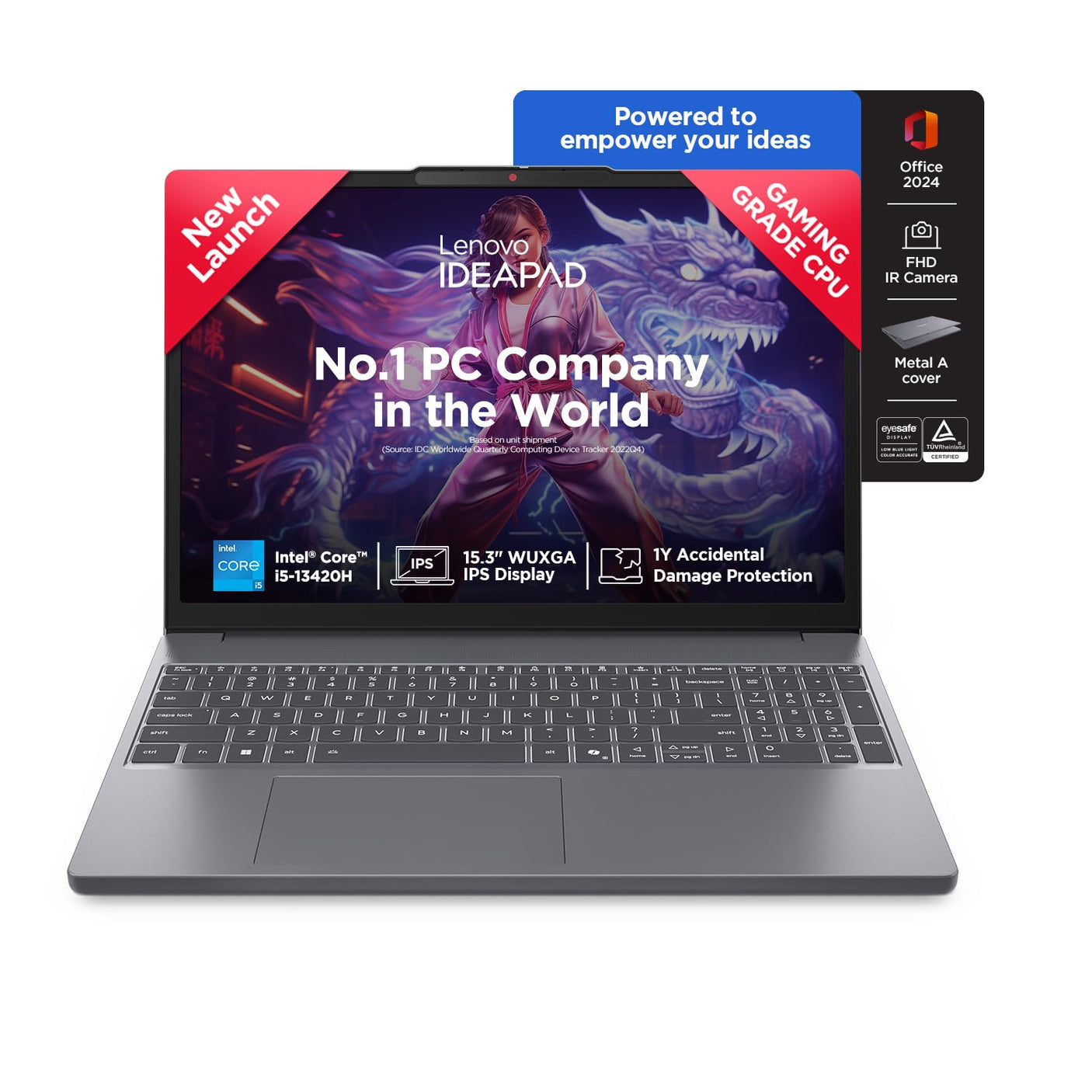 Lenovo IdeaPad Intel Core i5 13th Gen 13420H - (16 GB/512 GB SSD/Windows 11 Home) 83K100C6IN Thin and Light Laptop  (15.3 inch, Luna Grey, 1.59 kg, With MS Office)