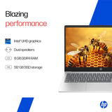 HP 14, 13th Gen Intel Core i3-1315U Laptop (8GB DDR4,512GB SSD) Anti-Glare, Micro-Edge, 14/35.6cm, FHD, Win11, M365 Basic(1yr),Office Home24, Silver,1.4kg, FHD Camera w/Privacy Shutter, EP0341TU