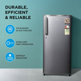 Midea 190 L 2 Star Direct Cool Refrigerator (MRD190D2HPBS, Silver, Hairline, 2025 Model)