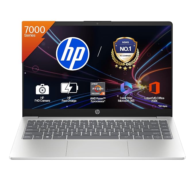 HP Laptop 15-fc0500AU | AMD Ryzen 3 7320U, 8GB RAM, 512GB SSD, 15.6" FHD, Windows 11 + MS365