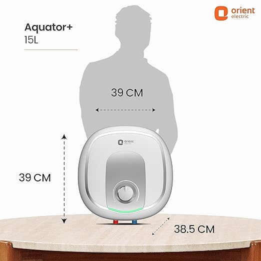 Orient Aquator: 15L Water Heater, Manual, BEE 5 Star - Optimal home heating choice.