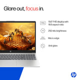 HP 15, 13th Gen Intel Core i5-1334U (16GB DDR4, 512GB SSD) Anti-Glare, Micro-Edge, 15.6''/39.6cm, FHD, Win 11, Office 24, Silver, 1.59kg, fd0467tu, Iris Xe Graphics, FHD Camera, Backlit KB Laptop
