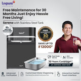 Lipvure Sereno-SS 8-Stage RO + UV + UF + Minerals + Copper, 5.5 L Stainless Steel Tank Water Purifier