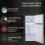 LG 242 L, 2 Star, Smart Inverter Compressor, Multi Air Flow, Frost-Free Double Door Refrigerator (GL-N292DPZY, Shiny Steel