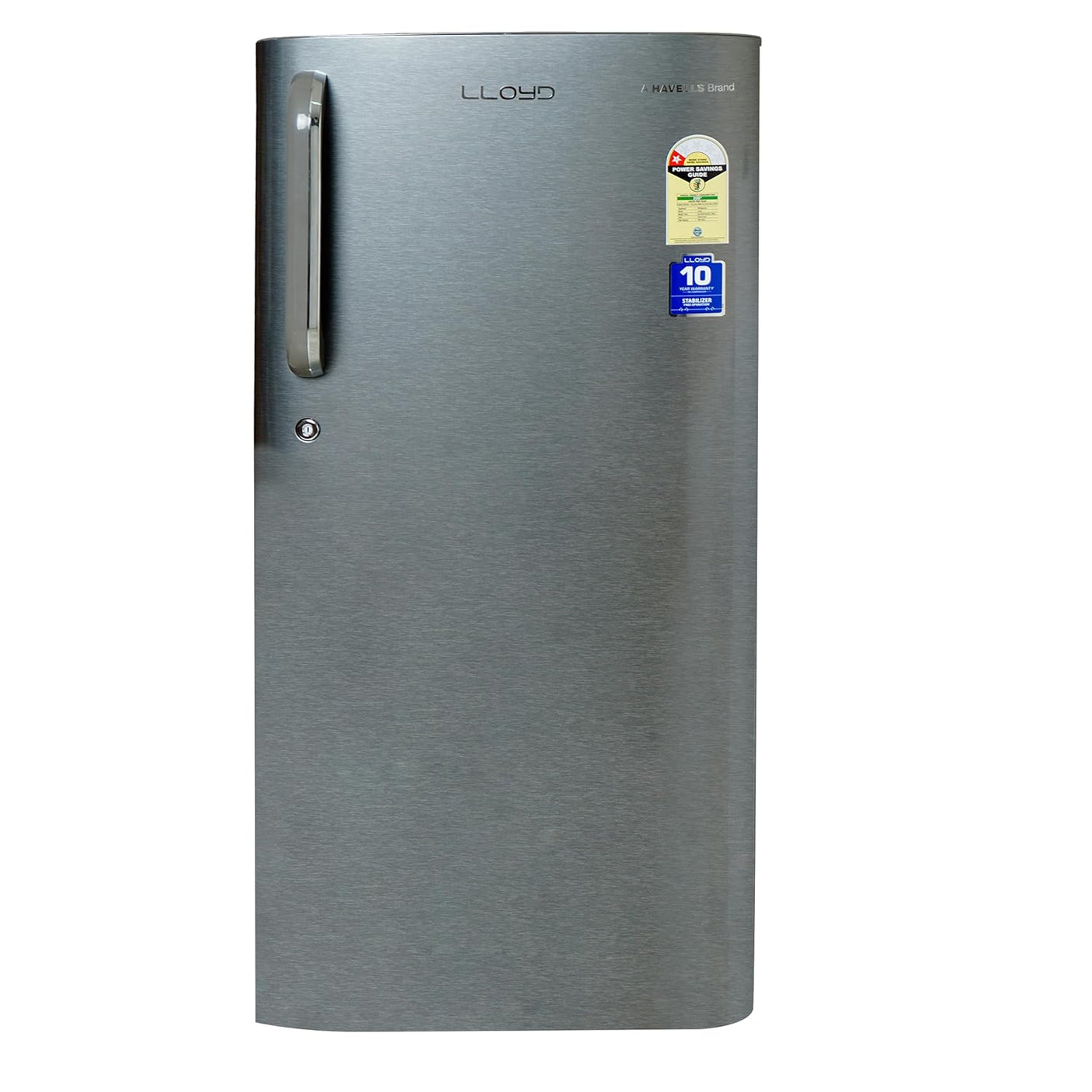 Lloyd Havells 188 L 1 Star Direct-Cool Single Door Refrigerator (2024 Model, GLDC201GSST2JC,Stainless Steel)