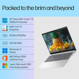 HP Pavilion Plus, 13th Gen Intel Core i5-1335U Laptop, (16GB LPDDR5x,512GB SSD),IPS, 300 nits, 14''(35.6cm) 2K,Win 11, M365 Basic(1yr), Office Home 24, Silver,1.38kg, 5MP Camera w/Shutter, EW0107TU