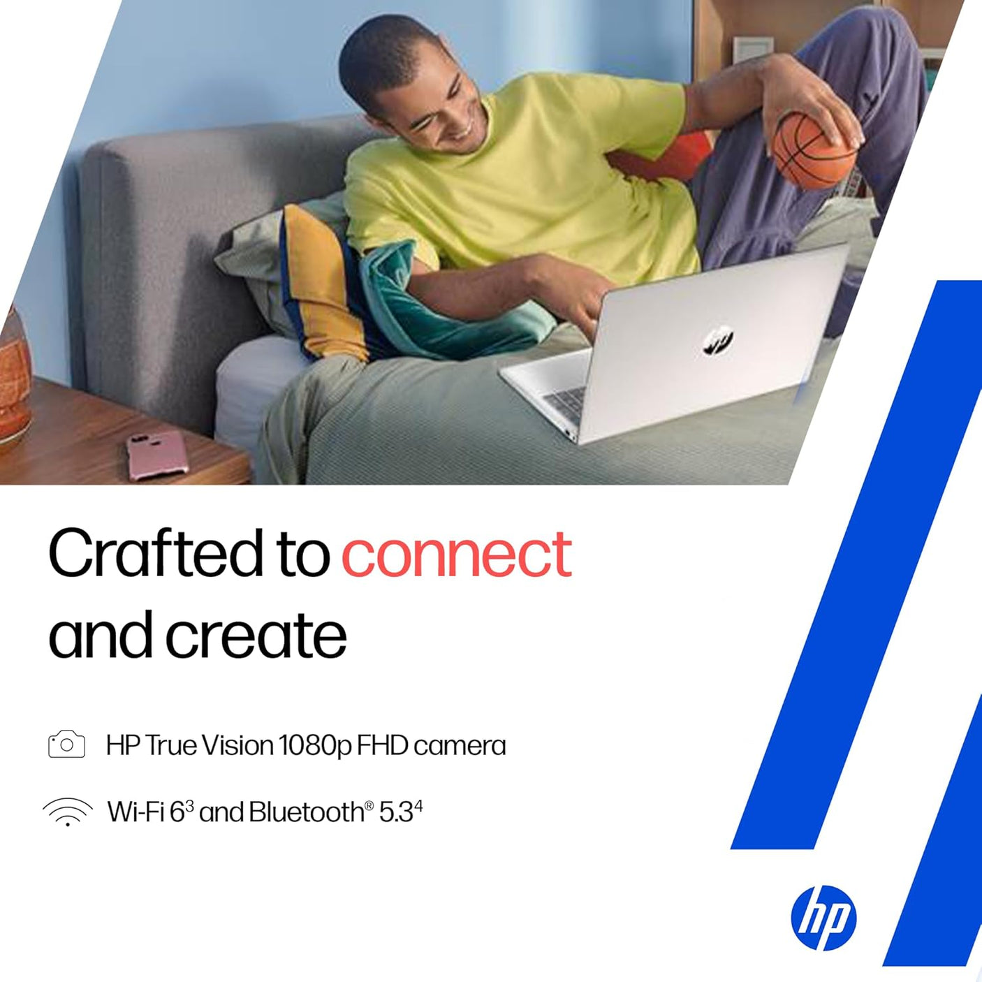 HP 14, AMD Ryzen 5 7530U (16GB DDR4, 512GB SSD) FHD, Anti-Glare, Micro-Edge, 14''/35.6cm, Win11, M365 Basic(1yr)* Office24, Silver, 1.4kg, EM0214AU, Backlit, FHD Camera w/Shutter Laptop